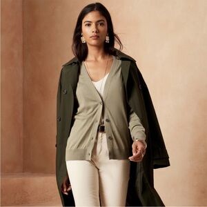 🫶 Banana Republic Coffee Bean Forever Sweater Low Vneck Cardigan